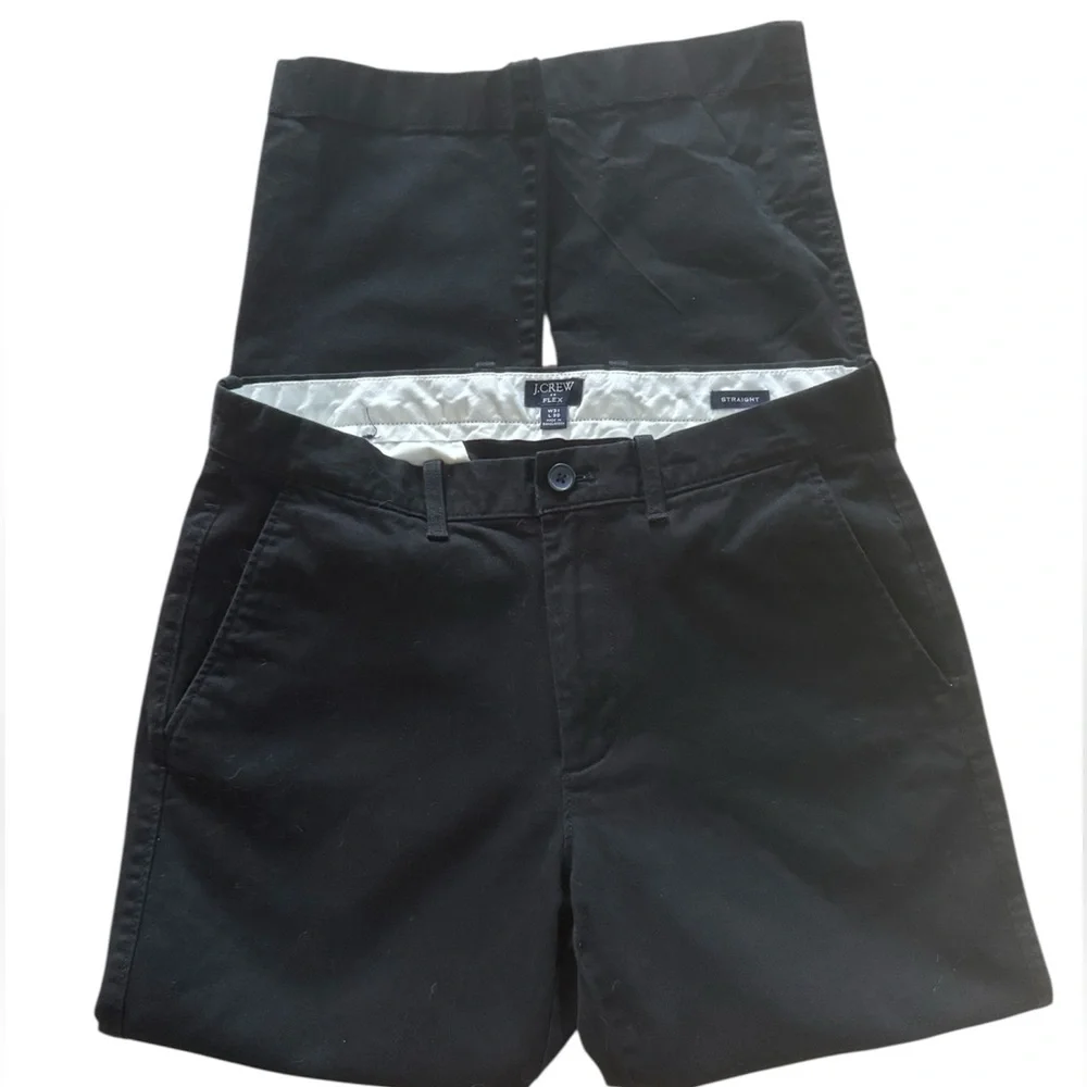 J. Crew Straight Leg Flex Chinos Black 99% Cotton Men’s 31W x 30L Like New!